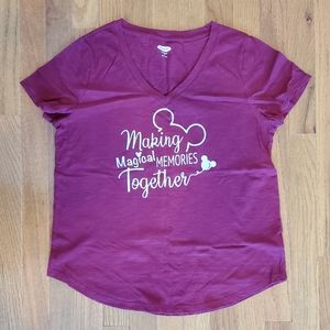 Red Disney memories v-neck tee